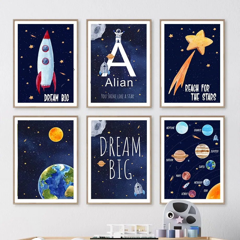 Kids Education Room - 1pc Canvas painting Custom Name Kids