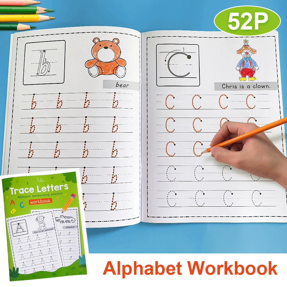Kids Education Worksheet - Alphabet Early Education Tracing Workbook -