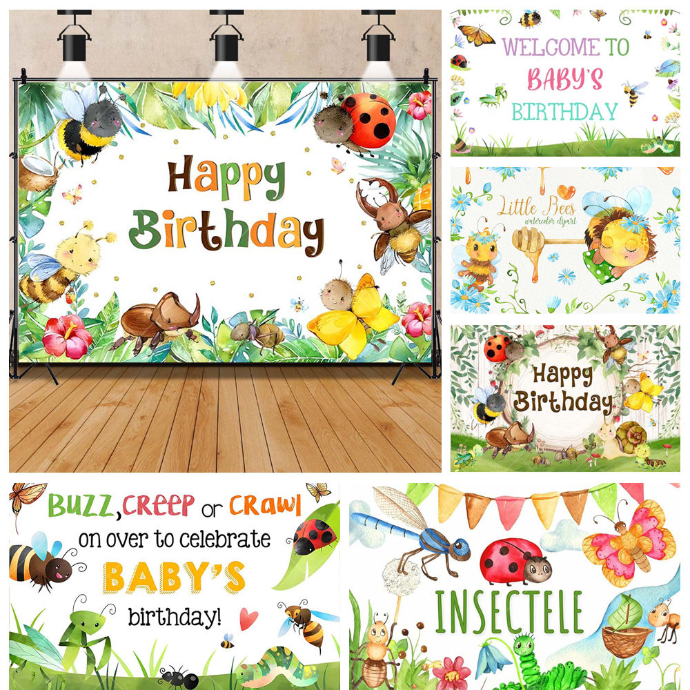 Cartoon Insect Party Early Edu - Kids Education Background recension och pris