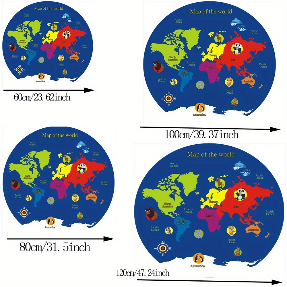 World Map Round Rug Flannel Ed - Kids Education Room recension och pris